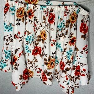off the shoulder flower top